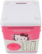 Minions, Hello Kitty, LOL Electronic Mini Locker Saving Money Plastic ATM Bank for Kids,Minion cartoon design Piggy Bank Mini Atm Money Safe Box Safety Electronic Password Chewing Coins Cash Deposit Machine for Children minion Minion - Image 4