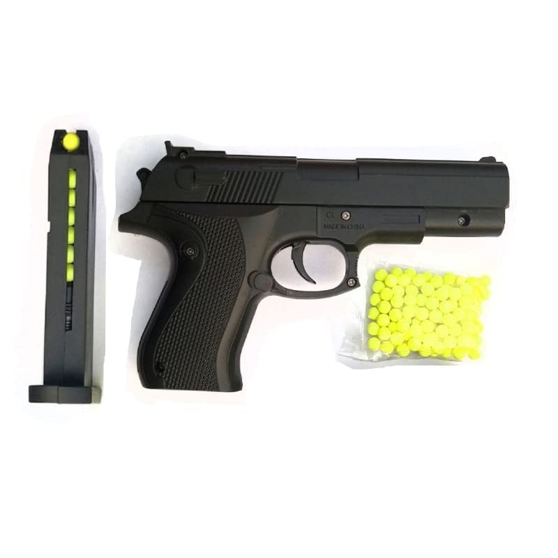 41HsNio7bRL Hand Toy Gun Pack of 1 BB Bullets Gun Toy Mauser Gun Toy Ear + 2 5 10 Edge Revolver Gun Toy Birthday Gift Plastic Toy Gun Toy Gun Black with 8 Rounds Reload and 6mm Plastic BB Bullets for Kids Boys 10-12 Bullets - Image 2