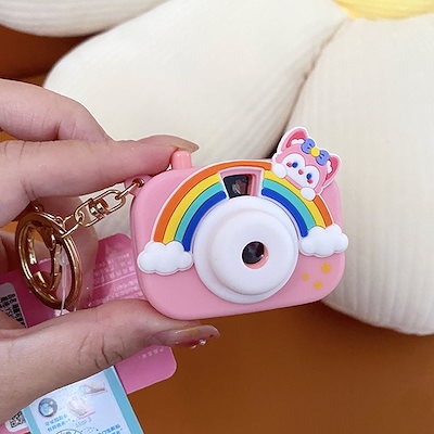 4907659978_06.g_400-w-st_g Rainbow Projection Camera Keychain Student Couple Schoolbag Exquisite Hanger Keychain Pink Purse Key Clip, Cute Cartoon Projection Camera Keychain Keyring for Bags, Car, Bike and Home with Many Cartoon Image Slide Show Push Button Key Chain with Ring - Image 5