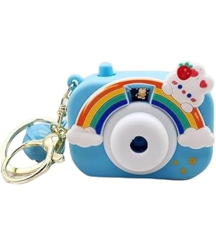 51fmBHrS6wL._AC_UL495_SR435,495 Rainbow Projection Camera Keychain Student Couple Schoolbag Exquisite Hanger Keychain Pink Purse Key Clip, Cute Cartoon Projection Camera Keychain Keyring for Bags, Car, Bike and Home with Many Cartoon Image Slide Show Push Button Key Chain with Ring - Image 2