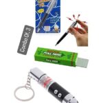 PACK OF 3 Pen, Laser Light AND Chewing Gum Fun Prank Combo, Non-Toxic Surprise Toys for Kids and Adults, Combo Deal