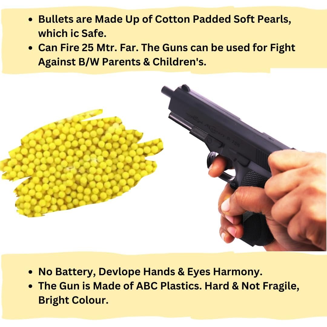 614LLAhp2nL._SL1080 Hand Toy Gun Pack of 1 BB Bullets Gun Toy Mauser Gun Toy Ear + 2 5 10 Edge Revolver Gun Toy Birthday Gift Plastic Toy Gun Toy Gun Black with 8 Rounds Reload and 6mm Plastic BB Bullets for Kids Boys 10-12 Bullets - Image 7