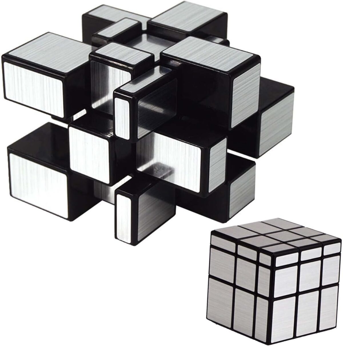 3x3x3 Mirror Cube,Silver Magic Cube Mirror Blocks,Speed ​​Cube Mirror Blocks,Different Shape Puzzle Cube Silver Magic Cube Learning & Educational For Kids - Image 1