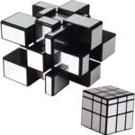 3x3x3 Mirror Cube,Silver Magic Cube Mirror Blocks,Speed Cube Mirror Blocks,Different Shape Puzzle Cube Silver Magic Cube Learning & Educational For Kids