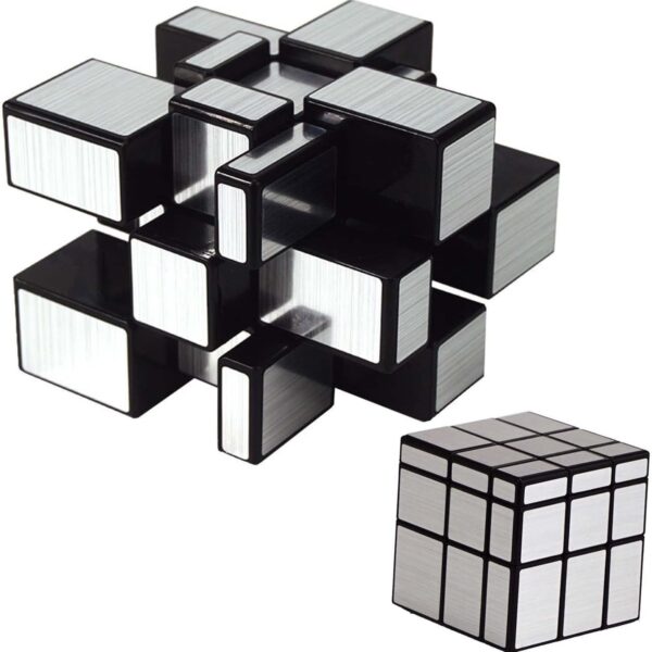 3x3x3 Mirror Cube,Silver Magic Cube Mirror Blocks,Speed Cube Mirror Blocks,Different Shape Puzzle Cube Silver Magic Cube Learning & Educational For Kids