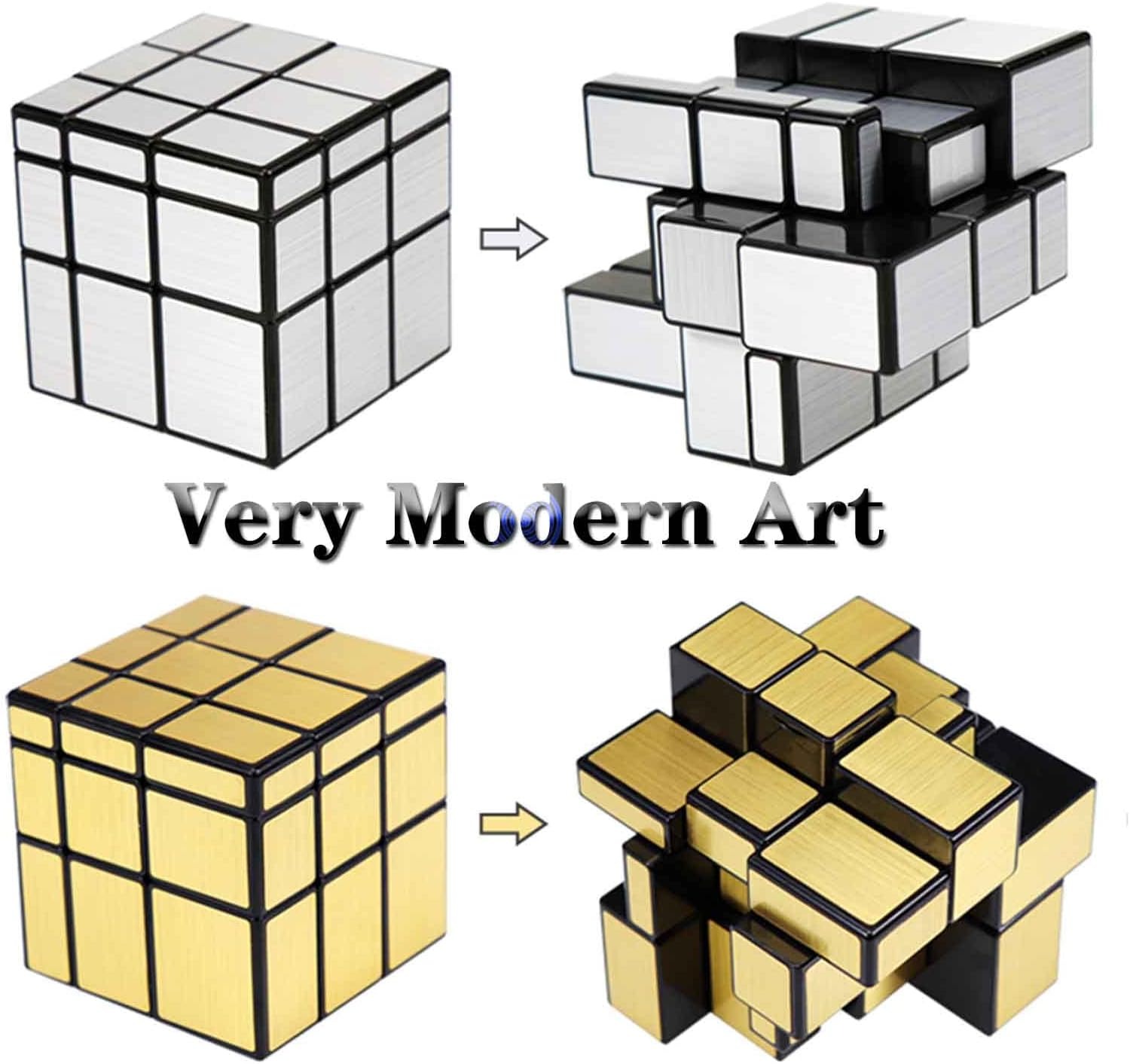 61DmNDbfclL._AC_SL1500 3x3x3 Mirror Cube,Silver Magic Cube Mirror Blocks,Speed Cube Mirror Blocks,Different Shape Puzzle Cube Silver Magic Cube Learning & Educational For Kids - Image 3
