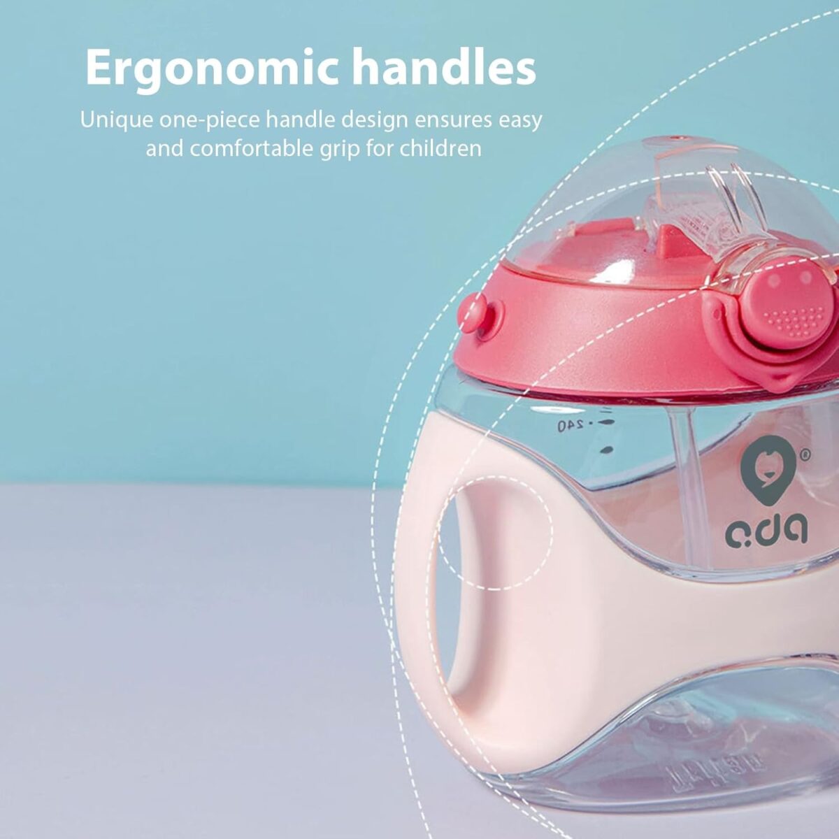 Kids Water Sippy Cup Creative Cartoon Baby Feeding Cups with Straws Leakproof Water Bottles Outdoor Portable Children's Cups,Baby Sipper Water/Juice Bottle for Toddler Kids 330ml, Anti-Spill Sippy Cup with Soft Silicone Straw - Image 4