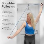 Pulley with Rope and Door Strap, Easy to Use Exercise Equipment for Frozen Shoulder and Arm/Arm Exercise Material Nylon Plastic Color Green and Black, Smooth Action Pulley