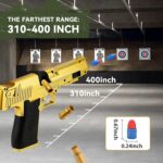Soft Rubber Foam Bullet Toy Blaster Toy for Kids | Realistic Gun with Pull-Back Slide and Jump-Out Shell For Kids Shooting Practice (Gold) - Image 5