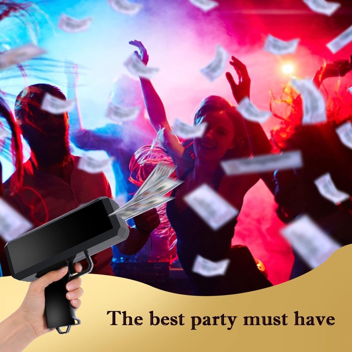 Money Rain Party Gun: Ultimate Fun with 100 Play Bills! Cash Splash Money Gun: 100-Piece Play Money Set Dollar Shower Toy Gun: 100 Pieces of Play Cash Included Party Money Gun: 100 Fake Bills for Epic Fun! Cash Rain Shooter: 100 Play Money Bills Included - Image 6