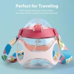 Kids Water Sippy Cup Creative Cartoon Baby Feeding Cups with Straws Leakproof Water Bottles Outdoor Portable Children's Cups,Baby Sipper Water/Juice Bottle for Toddler Kids 330ml, Anti-Spill Sippy Cup with Soft Silicone Straw - Image 3
