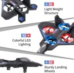 F22 Raptor With 4 Fan Foam RC Airplane Kit for Kids Age 8-12, Remote Control Aircraft for Adults Outdoor, Remote Control Flying Plane Toy, Cool Lights, Roll - Image 3