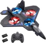 F22 Raptor With 4 Fan Foam RC Airplane Kit for Kids Age 8-12, Remote Control Aircraft for Adults Outdoor, Remote Control Flying Plane Toy, Cool Lights, Roll