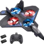 F22 Raptor With 4 Fan Foam RC Airplane Kit for Kids Age 8-12, Remote Control Aircraft for Adults Outdoor, Remote Control Flying Plane Toy, Cool Lights, Roll