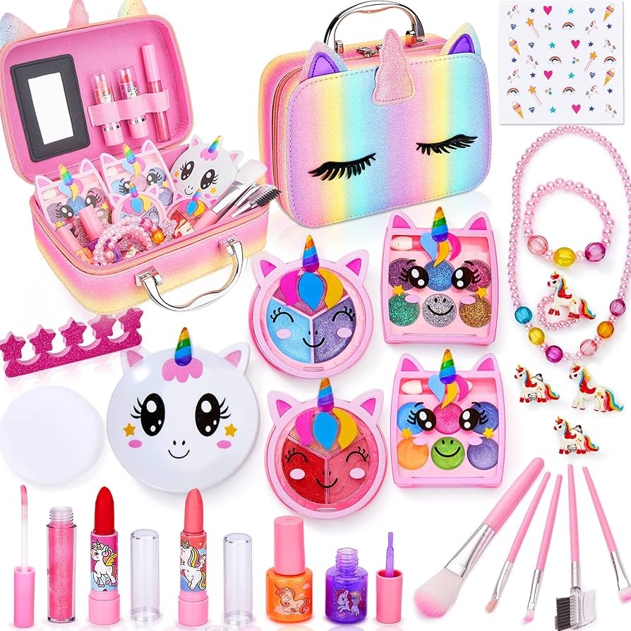 81- ODN8eKL._UF894,1000_QL80 (1) Little Princess Makeup Set Makeup Kit for Girls - Toddler Makeup Kit, Washable Toddler Makeup Set, Princess, Christmas Birthday Gift for 4, 5, 6, 7, 8, 9, 10 Year Old Girls - Image 3