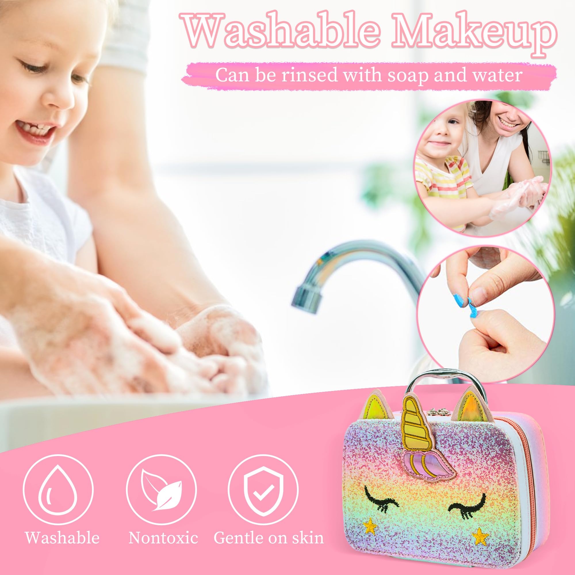 81ifumukJSL Little Princess Makeup Set Makeup Kit for Girls - Toddler Makeup Kit, Washable Toddler Makeup Set, Princess, Christmas Birthday Gift for 4, 5, 6, 7, 8, 9, 10 Year Old Girls - Image 6