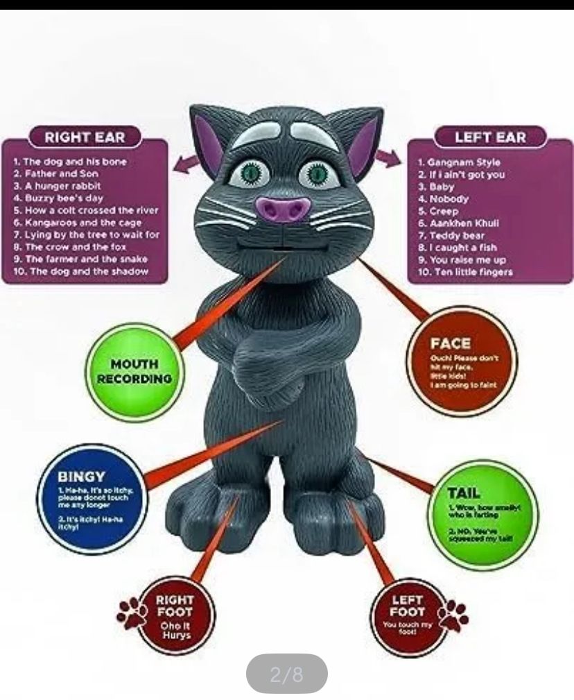 WhatsApp Image 2025-08-20 at 8.11.13 AM (1) Tom the Talking Cat: Interactive Touch-Sensor Toy!""Touch & Talk with Tom: The Ultimate Cat Toy!""Talking Tom Interactive Cat: Speak, Touch, and Play!""Interactive Talking Tom Cat: Speak & Play!""Touch & Talk Tom: The Interactive Cat Companion - Image 3