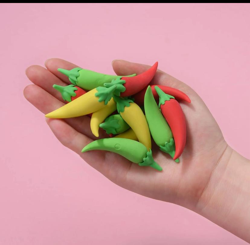 WhatsApp Image 2025-08-21 at 9.30.48 PM Chili Pepper Erasers for Kids, 3D Food Erasers for Boys and Girls, Fun Take Apart Erasers for School Supplies Prize Gifts Party Favors - Image 4