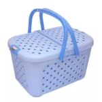 Baby Carry Basket with Double Lid & Handle – High Quality Plastic Baby Clothes & Storage Basket (Medium & Large Size)