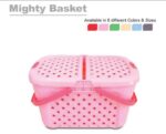 Baby Carry Basket with Double Lid & Handle – High Quality Plastic Baby Clothes & Storage Basket (Medium & Large Size) - Image 2