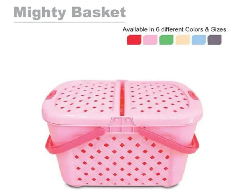 WhatsApp Image 2025-08-21 at 9.32.35 PM (1) Baby Carry Basket with Double Lid & Handle – High Quality Plastic Baby Clothes & Storage Basket (Medium & Large Size) - Image 2
