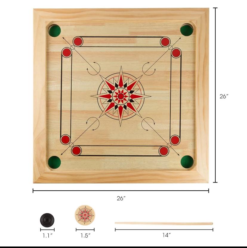 WhatsApp Image 2025-09-10 at 4.09.27 AM (1) Super Export Quality Wooden Carrom Board 30inch Wooden Carrom Board Game With Striker and Coins Set 30Inches Large - Image 2