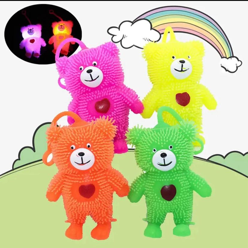 WhatsApp Image 2025-09-10 at 4.09.43 AM (1) Soft Puffer Mini Teddy Bear TOYMAN Flashing Puffer Ball/Light Up Lovely Bear Puffer Quishy Light Puffer Stress Ball Bouncy Rubber Puffer Balls for Kids Multicolor-1pcs - Image 6