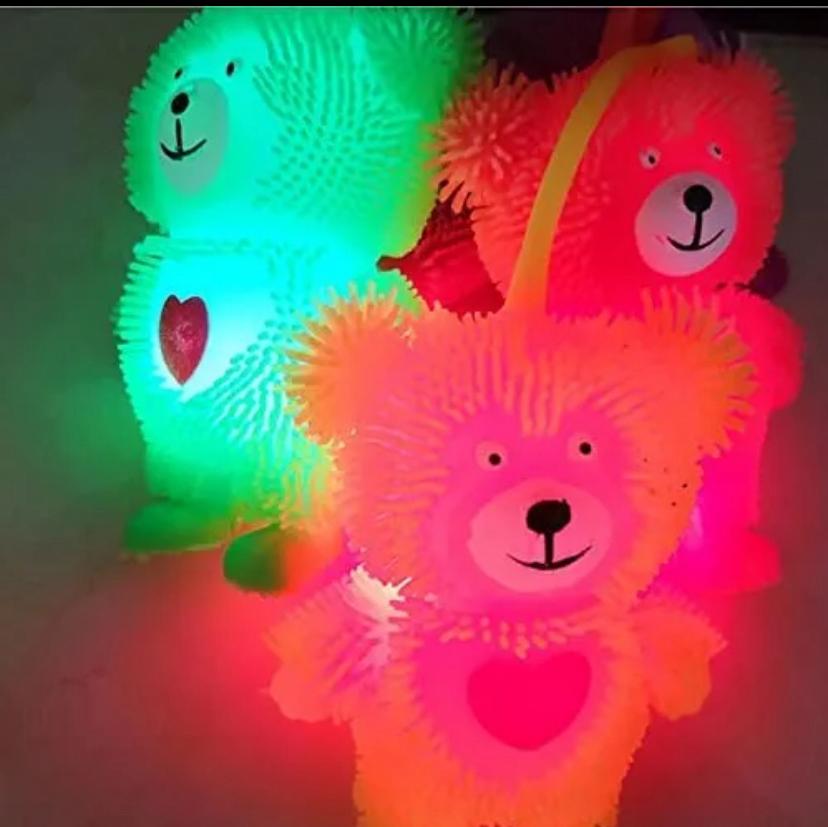 WhatsApp Image 2025-09-10 at 4.09.44 AM (1) Soft Puffer Mini Teddy Bear TOYMAN Flashing Puffer Ball/Light Up Lovely Bear Puffer Quishy Light Puffer Stress Ball Bouncy Rubber Puffer Balls for Kids Multicolor-1pcs - Image 3