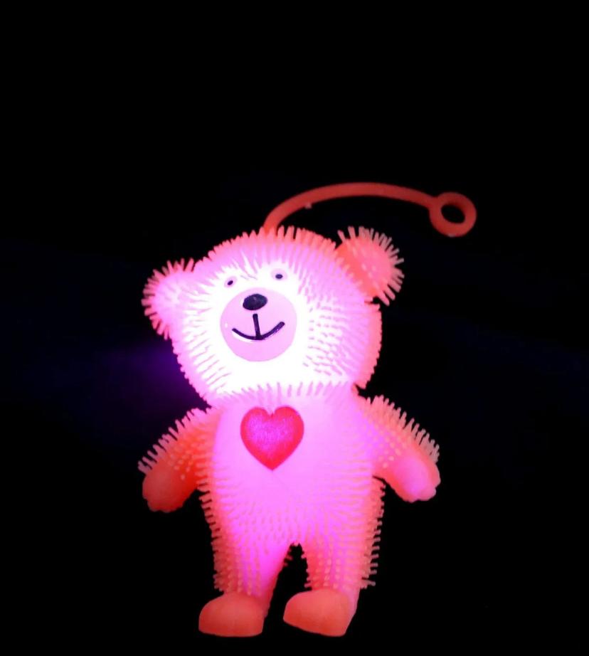 WhatsApp Image 2025-09-10 at 4.09.44 AM (2) Soft Puffer Mini Teddy Bear TOYMAN Flashing Puffer Ball/Light Up Lovely Bear Puffer Quishy Light Puffer Stress Ball Bouncy Rubber Puffer Balls for Kids Multicolor-1pcs - Image 2