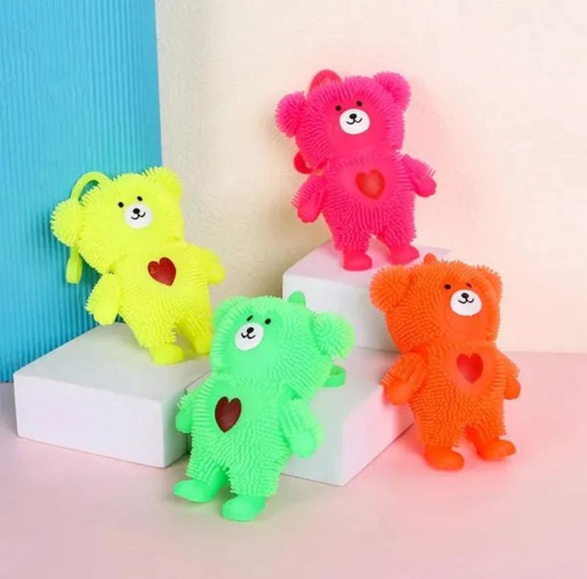 WhatsApp Image 2025-09-10 at 4.09.44 AM Soft Puffer Mini Teddy Bear TOYMAN Flashing Puffer Ball/Light Up Lovely Bear Puffer Quishy Light Puffer Stress Ball Bouncy Rubber Puffer Balls for Kids Multicolor-1pcs - Image 4