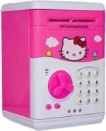 Minions, Hello Kitty, LOL Electronic Mini Locker Saving Money Plastic ATM Bank for Kids,Minion cartoon design Piggy Bank Mini Atm Money Safe Box Safety Electronic Password Chewing Coins Cash Deposit Machine for Children minion Minion