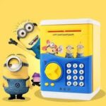 Minions, Hello Kitty, LOL Electronic Mini Locker Saving Money Plastic ATM Bank for Kids,Minion cartoon design Piggy Bank Mini Atm Money Safe Box Safety Electronic Password Chewing Coins Cash Deposit Machine for Children minion Minion - Image 3