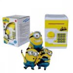 Minions, Hello Kitty, LOL Electronic Mini Locker Saving Money Plastic ATM Bank for Kids,Minion cartoon design Piggy Bank Mini Atm Money Safe Box Safety Electronic Password Chewing Coins Cash Deposit Machine for Children minion Minion - Image 2