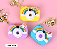 images (35) Rainbow Projection Camera Keychain Student Couple Schoolbag Exquisite Hanger Keychain Pink Purse Key Clip, Cute Cartoon Projection Camera Keychain Keyring for Bags, Car, Bike and Home with Many Cartoon Image Slide Show Push Button Key Chain with Ring - Image 3