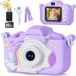 T2.0 Inch Color Screen Children Mini Cute Digital Camera 1080P Children Toys Video Recorder Camcorder professional design, Rechargeable Kids Digital Camera, Educational Toy Camera with Video and 2-inch 1080P HD Screen and 32GB SD Card