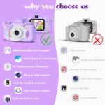 T2.0 Inch Color Screen Children Mini Cute Digital Camera 1080P Children Toys Video Recorder Camcorder professional design, Rechargeable Kids Digital Camera, Educational Toy Camera with Video and 2-inch 1080P HD Screen and 32GB SD Card - Image 2