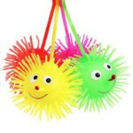 Kids Elastic Glow Vent Ball Hair Ball Hedgehog Ball Children Soft Rubber Toys Cartoon LED Light Up Flash Ball Fidget Toy,Soft Flashing Puffer Ball Captious Ball Stress Reliever, - Image 4