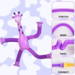 Telescopic Suction Cup Giraffe Toy Pop Tubes Fidget Toys Sensory Tubes Boys Girls Toddler Autism Products Easter Gifts,Cute Giraffe Stretch Tube Stress Relief Sensory Toy For Kids - Image 5