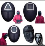 The Squid Game Cosplay Mask Squid TV Show Halloween Costume Mask Square Triangle Circle Front Man (Front Man)Halloween Game Mask, Carnival Mask, Game Mask, Black Mask, Halloween Cosplay, Gadget, Man Mask, Circle, Triangle and Square, One Size Fits All for