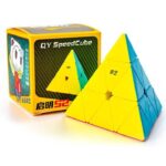 Pyramid Cube 3x3 Sticker less - Triangle Rubiks Cube Cubelelo QiYi Coin Tetrahedron Stickerless Speed ​​Cube Magic Cube Puzzle Toy Magic Puzzle Cubes, Pyramid Magic Cube Puzzle Magic Cube for Faster and More Precise with Vibrant Colours