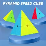 Pyramid Cube 3x3 Sticker less - Triangle Rubiks Cube Cubelelo QiYi Coin Tetrahedron Stickerless Speed ​​Cube Magic Cube Puzzle Toy Magic Puzzle Cubes, Pyramid Magic Cube Puzzle Magic Cube for Faster and More Precise with Vibrant Colours - Image 7