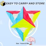 Pyramid Cube 3x3 Sticker less - Triangle Rubiks Cube Cubelelo QiYi Coin Tetrahedron Stickerless Speed ​​Cube Magic Cube Puzzle Toy Magic Puzzle Cubes, Pyramid Magic Cube Puzzle Magic Cube for Faster and More Precise with Vibrant Colours - Image 5
