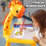 Children Projection Drawing Board LED Projector Drawing Table Toys Kids Projector Painting Board Desk Projection Painting Toy Graffiti Early Education Writing Board Household Erasable Toys - Image 2