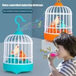 ELECTRIC INDUCTION MINI BIRD CAGE WITH LIGHT & SOUND Activated and Battery Operated Birds Birdcage Toy, Singing Chirping Fluttering Birds Toys Gifts for Toddler Kids Children - Image 3